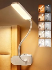 48 LED Clip On Desk Lamp 9 Brightness 5 Color 4000mAh Rechargeable Clamp Light