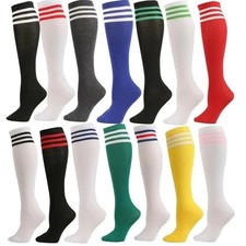 Kids Adult High Knee Soccer Socks Footy Soccer Baseball Hockey Football Sport AU