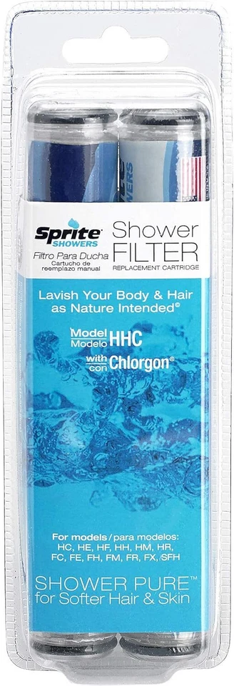 Cartucho de filtro de ducha de repuesto manual Sprite HHC-2, paquete de 2, azul Foto 2 de 4