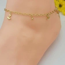 14K Gold Plated Anchors - Nautic theme ANKLET. Tobillera Oro Laminado