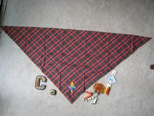 BSA Boy Cub Scout Lot Patch Pins Beads Copper Slide Embroidered Scarf