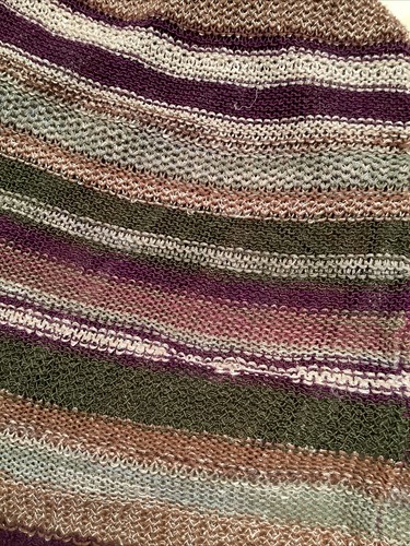 Coldwater Creek Open Cardigan L 14 Linen Blend Knit Stripes Metallic Stitch - Picture 11 of 11