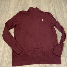 Ted Baker Men's 1/4 Zip Sweater Pullover Burgundy Wool Size: 4 NWOT