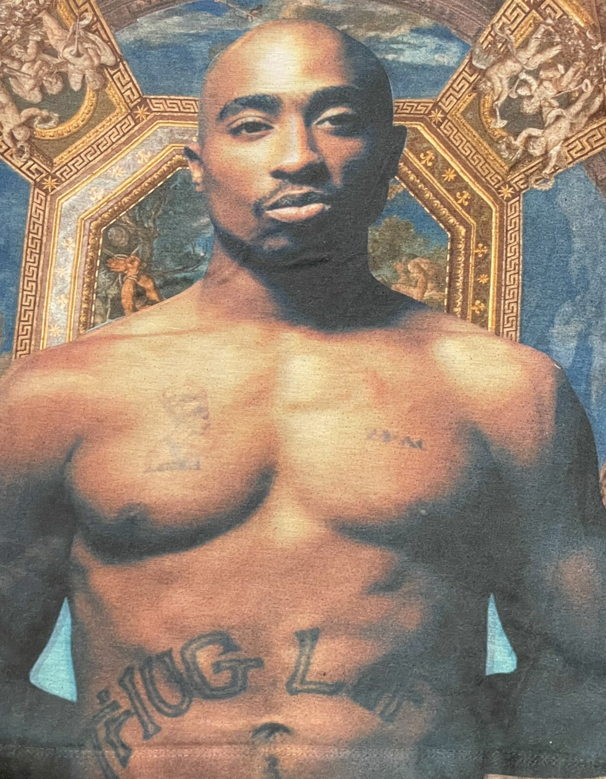 FILA T shirt uomo TUPAC SHAKUR Cappella Sistina manica corta adulto taglia small