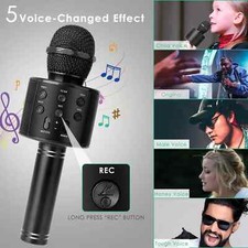 Wireless Bluetooth Handheld Karaoke Microphone Speaker KTV Player Kids Mic Party