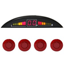 Einparkhilfe 4 Sensoren Rot zum nachrüsten parkhilfe rückfahrwarner PDC 3-21