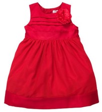 SUPER SALE!! Holiday Christmas Red Satiny Dress Rosette and Tulle See Sizes NWT