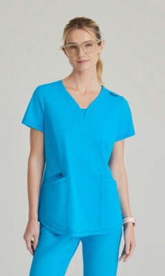 SKECHERS SLIP INS SCRUB TOP IN BOLD AZURE COLOR, IN ALL SIZES #SKT220, NWT