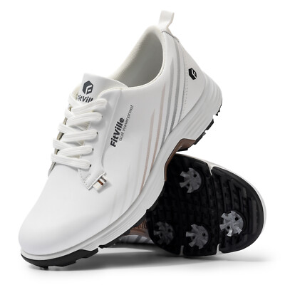 FitVille Men's Spiked Golf Shoes Waterproof Lightweight w
