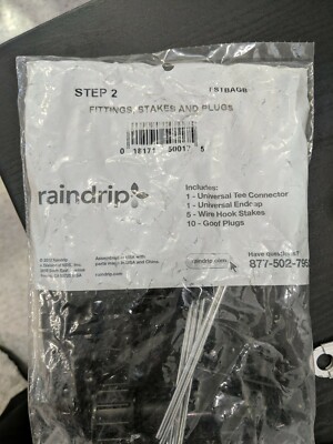 US SELLER - Raindrip Micro Fittings Goof Plugs Tee End Cap & Stakes18171 50017 5