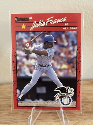 1990 Donruss #701 Julio Franco All Star *ERROR* Card Wrong D.O.B