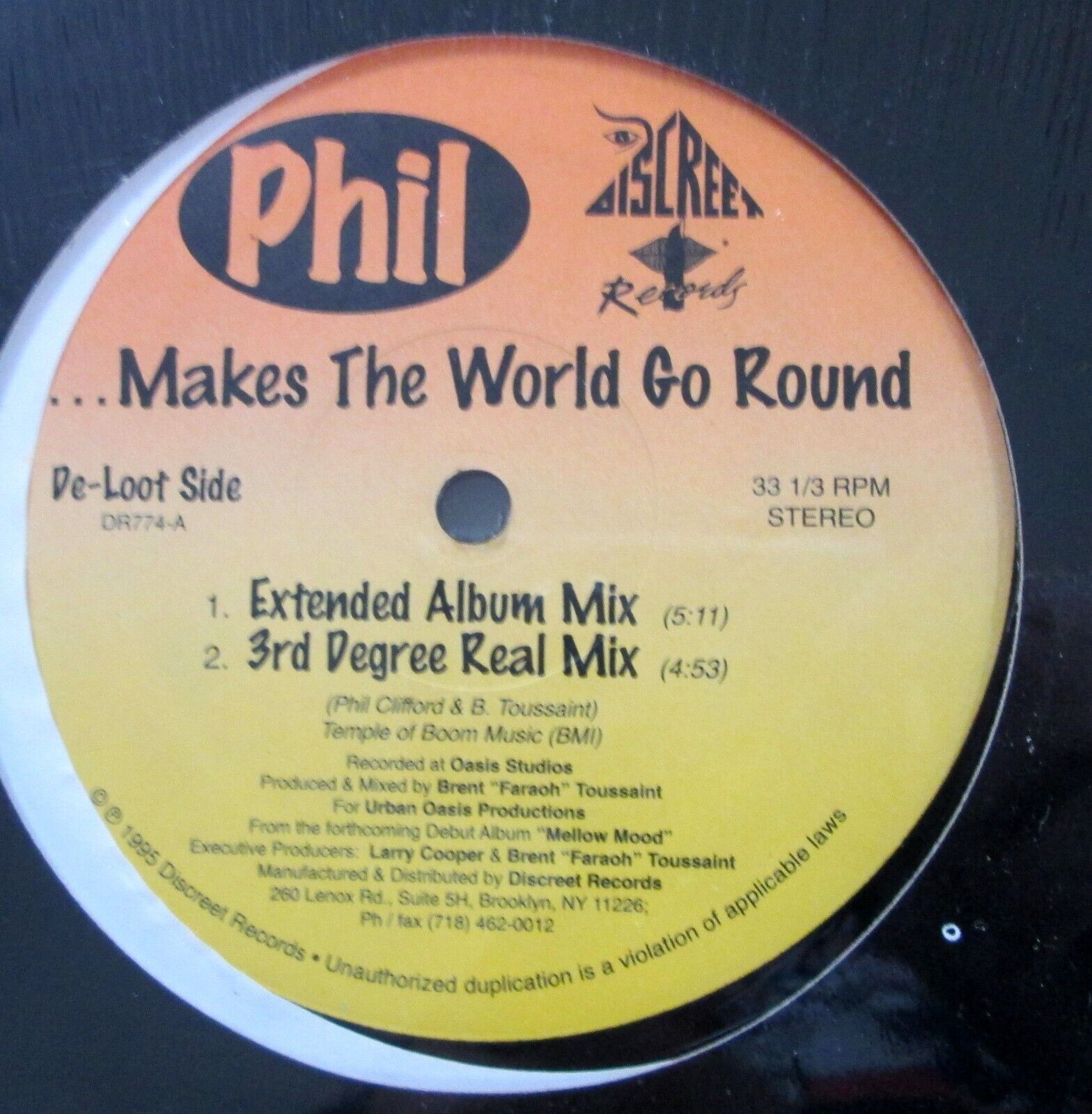 PHIL 12"...Makes The World Go Round SEALED 1995 Hip Hop  b2