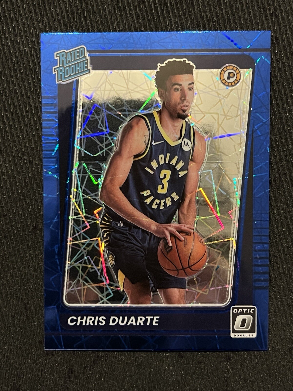 CHRIS DUARTE 2021-22 Donruss Optic BLUE VELOCITY HOLO RATED ROOKIE PRIZM #173 RC