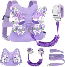 Accmor Toddler Harness Leash + anti Lost Wrist Link, Kids Butterfly Harnesses wi