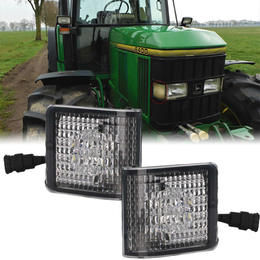 ちゃんJDL LED CLOCK① Fit John Deere 6400 6500 LH RH LED Work Lamp Grill Work Light