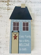 Family Traditions Saltbox House Blue Country Farmhouse Decor