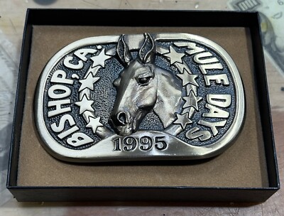 Vintage Mule Days Bishop CA 1995 Belt Buckle USA Bronze #1869 of 3500