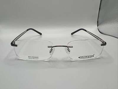 WIRED RLS01 Navy/Silver Beta-Titanium 51/17 Men s Eyeglass Frames JJ29