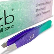 Tweezers - Limited Edition Mermaid Slant Tip - Best Tweezer for Eyebrow, Faci...