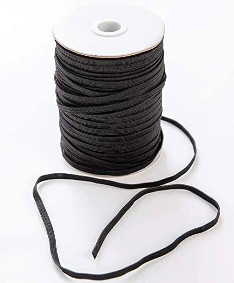 Borde de costura de cordón elástico negro de 1/4 pulgada | Para costura y artesanía hágalo usted mismo máscara EE. UU. Foto 2 de 4