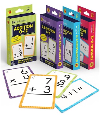 ''Carson Dellosa 4-Pack Math Flash Cards for Kids Ages 4-8 | Addition