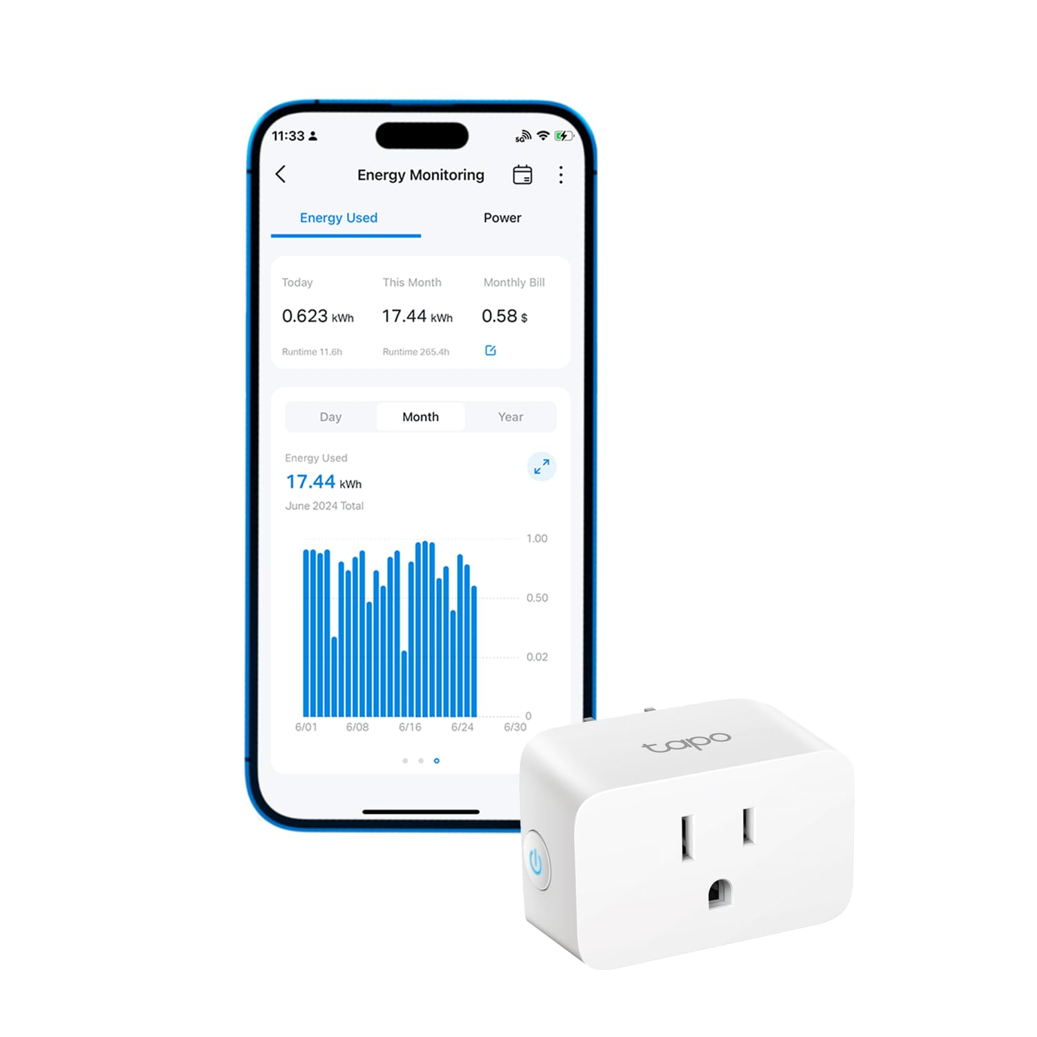 Smart Plug Compatible with Alexa, Google Home & Samsung Smartthings, Energy Moni-image