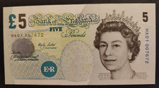 BANK OF ENGLAND £5 note 2002 Lowther HA01 QEII B393 'Disappearing SN' Banknotes