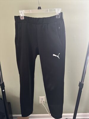 Men's Puma Pants Logo Size Small Black Pre-Owned Excellent Condition            