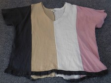 Umgee Womens Blouse Medium pink striped pullo...