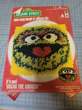 Vintage 1979 Vogart Sesame Street Oscar The Grouch Hook It Pillow Kit Complete
