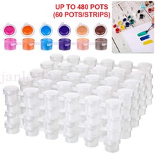 Up to 480X Empty Paint Pot Strips Plastic Mini Watercolor Draw Pigment Box 3ML