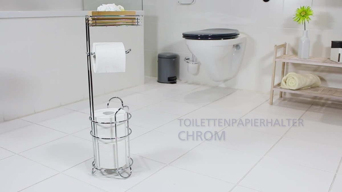 Doppelter Toilettenpapierhalter Mit Ablage – In Chrom