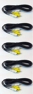 5 PACK - CES 10FT A/V GAMES CABLE BLK - 2 RCA YELLOW/WHITE # Z11-2010AV-5PK