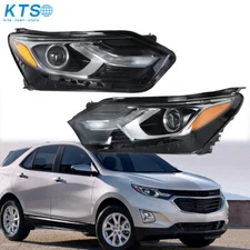 Left+Right Headlight For 2018-2021 Chevy Equinox LT Chrome Housing HID w/LED DRL