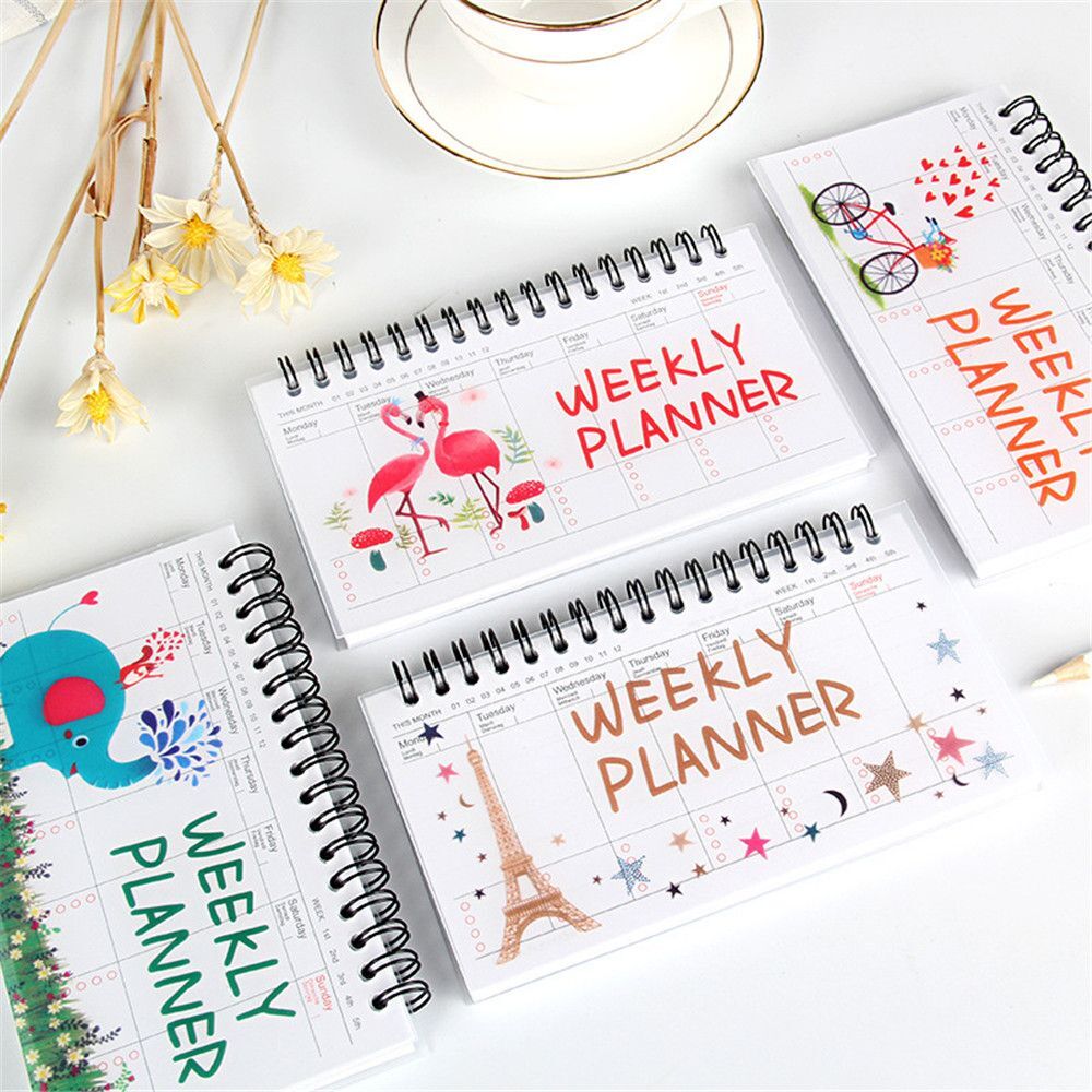 Notebook Portable Agenda Journal Weekly Monthly Planner Student Organizer Kits
