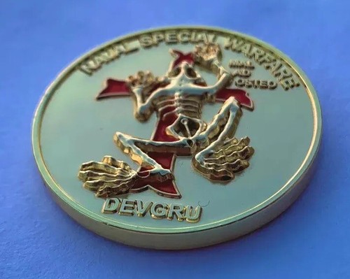 Navy Seals Team Six DEVGRU NSW Gold Indian Skull Tribe Bone Frog Challenge Coin - Picture 2 of 5