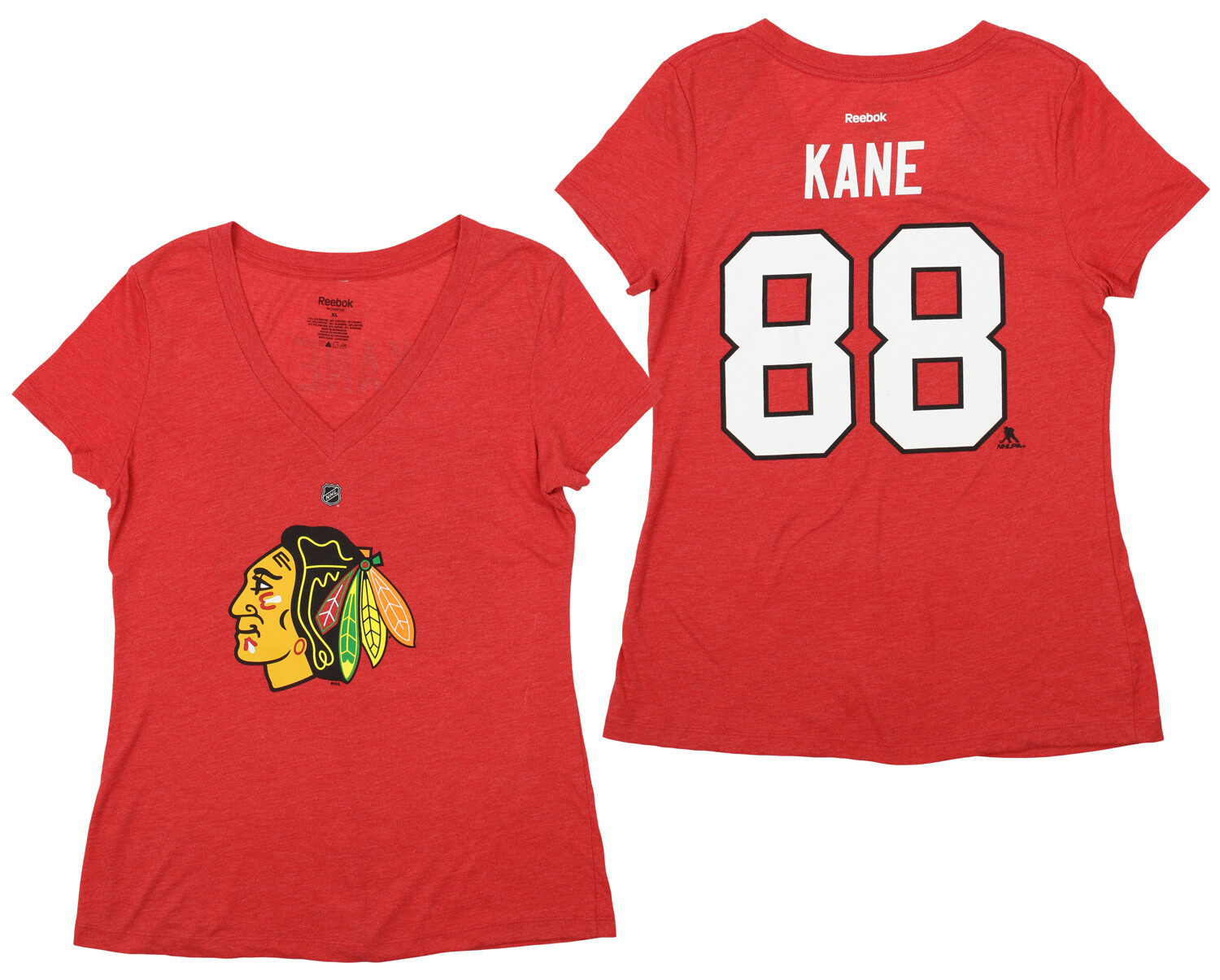 Женская футболка NHL Chicago Blackhawks Patrick Kane #88 с коротким рукавом, красная