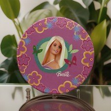 Vtg Barbie Round Adult Size Hat Box. Beautiful W Cord Handles Storage Home Decor