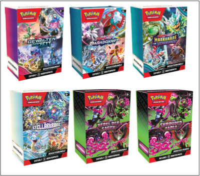 Pokemon Boosterbundle | Paradoxrift / Stellarkrone / Gewalten der Zeit | Neu