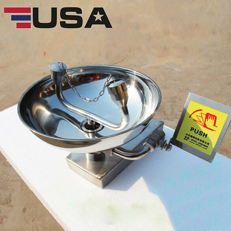 Stainless Steel Emergency Eyewash Station Eye Wash Bowl Washer Safety Equipment