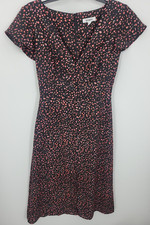 BB Dakota Dress Womens 2 Black Red Dot Print Flounce Sleeve Fit and Flare Boho