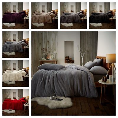 Teddybär Fleece Bettbezug Bettwäsche Set mit Kissenbezügen superweich alle Größen