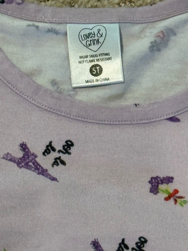 Lovey & Grink Girl's Size 5T Pajama Set Pink French Theme - Picture 4 of 4