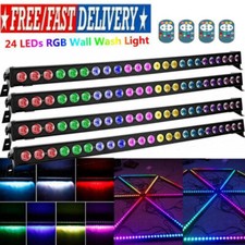 4pc 24LED Wall Wash Light 120W DMX RGB Chase Light DJ Bar Club Lighting W/Remote
