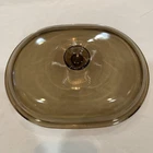 PYREX VISION Brown Glass LID V34C 4qt Dutch Oven Roaster Oblong