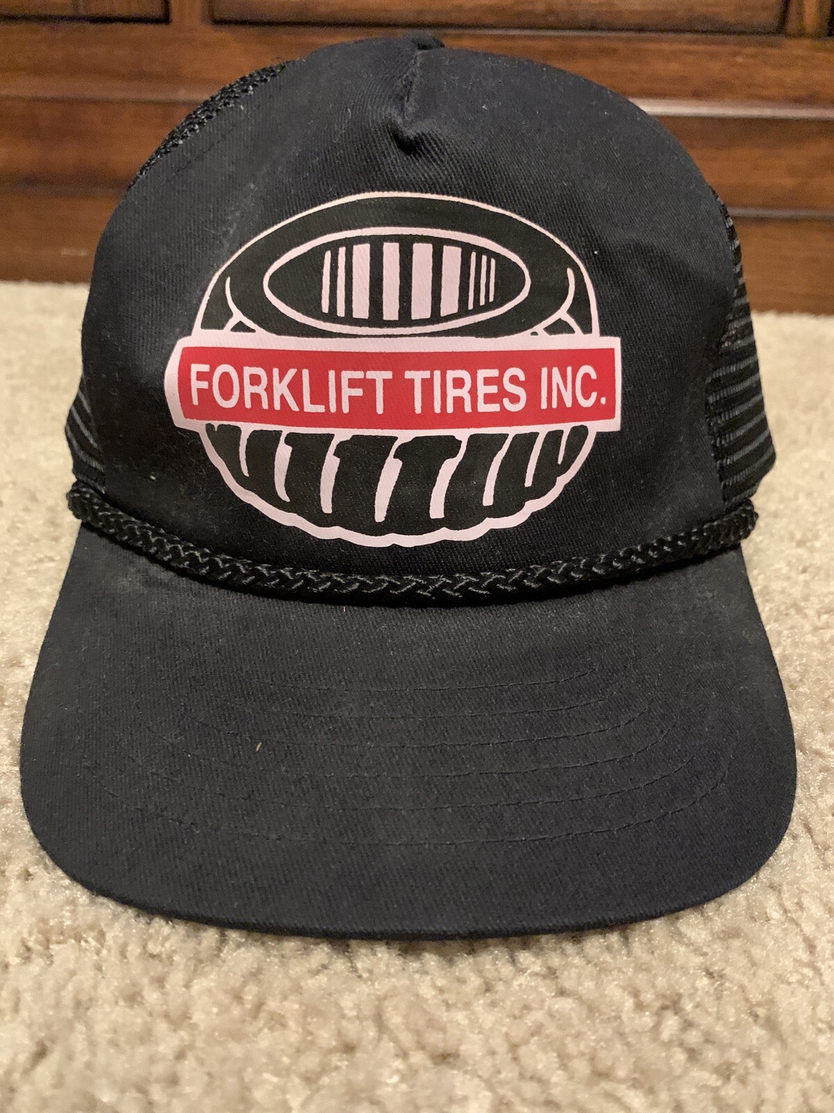 Vintage Forklift Tires Inc Snapback Trucker Hat Mesh Advertising eBay