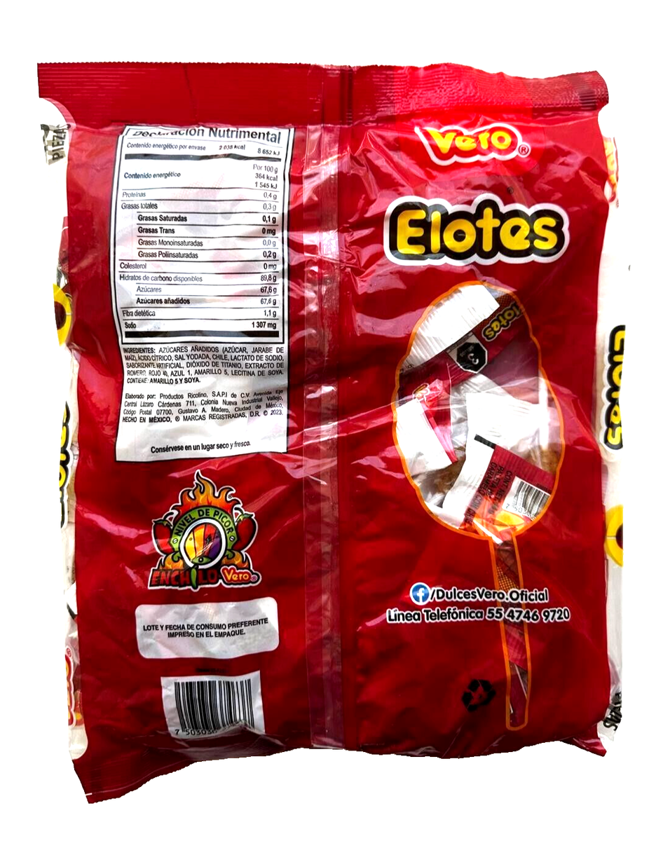 Vero Paletas Elotes c/Chile / Vero Spicy Lollipops 40pzs 560g