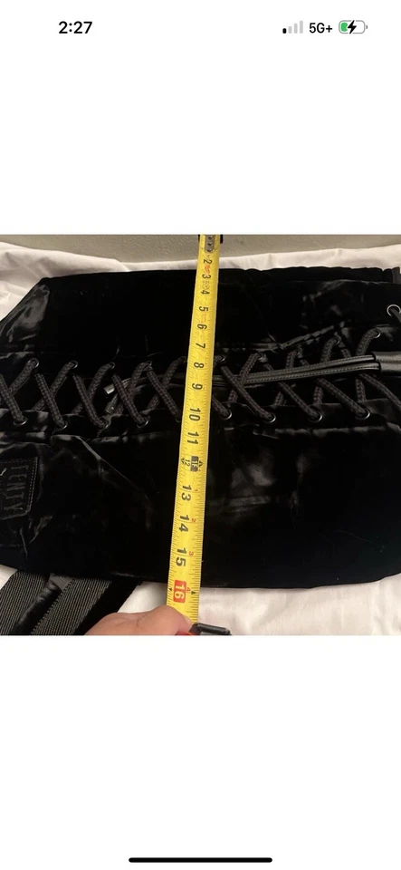 Fenti Puma by Rhianna Puma velvet lace up draw string backpack - Image 3 of 4