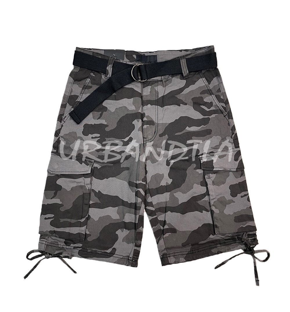 Men's Belted Camo Cargo Shorts Twill Stretch Cargo Shorts Men's Belted Camo Cargo Shorts Twill Stretch Cargo Shorts