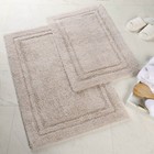 Cotton Traditional Ultra Soft Absorbent Washable Bathroom Bath Rug 2 Piece Set